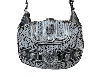 Vintage Guess Monogram Shoulder Bag | Y2K Designer Handbag
