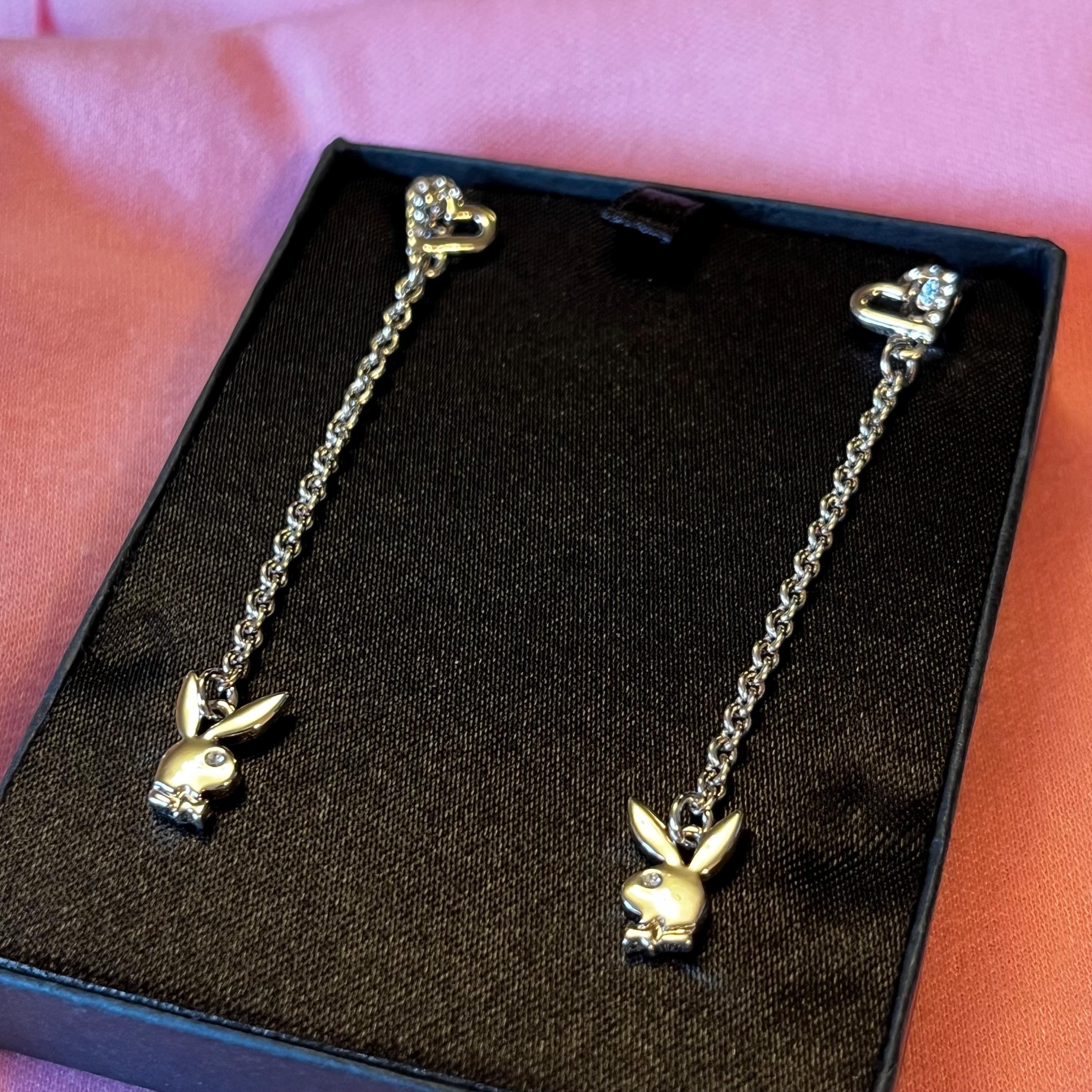 ピアス MEDM x PLAYBOY Money Lucky Earrings jewelry R unisexual 316L Surgical Steel Playboy Bunny Stud Earrings - Forbidden