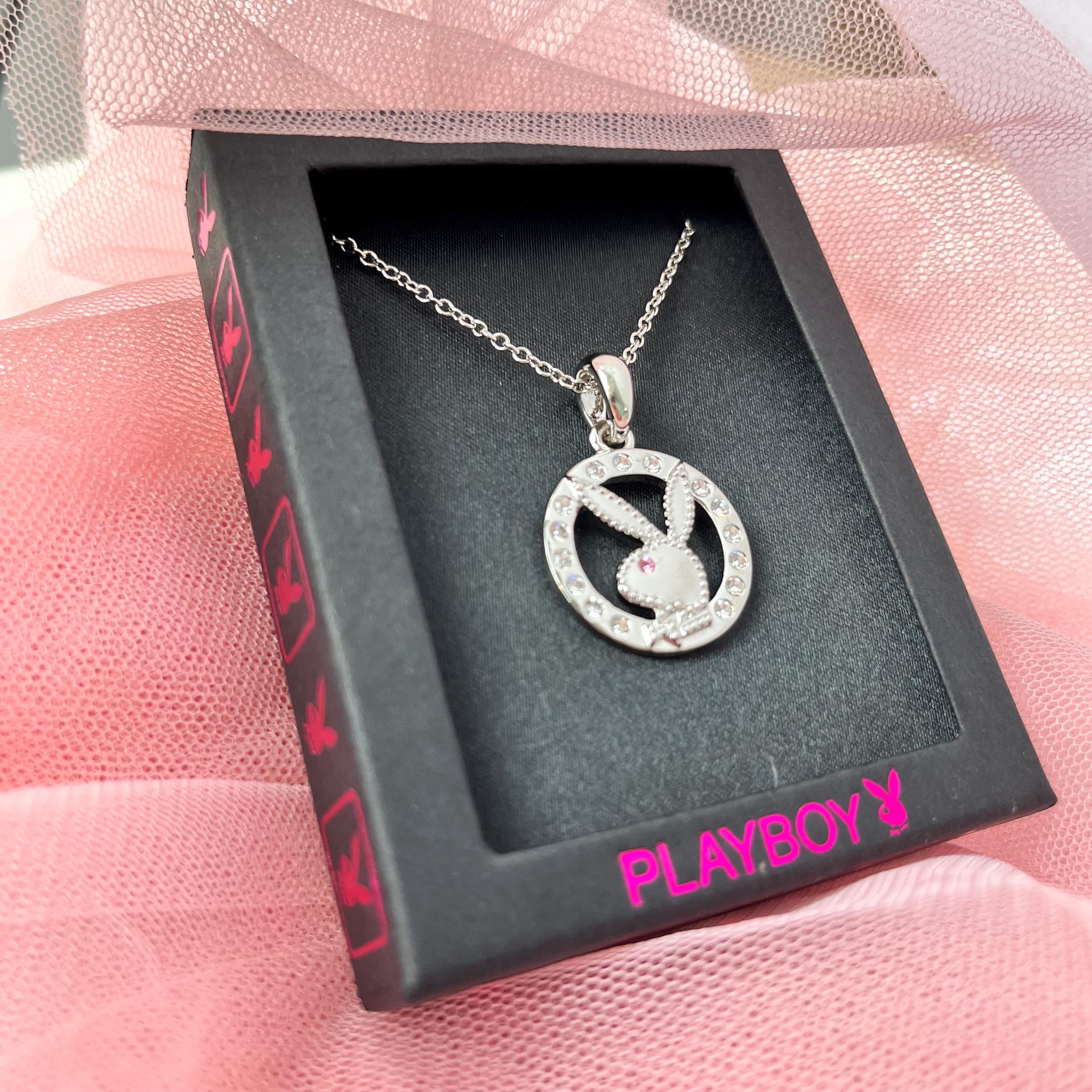 アクセサリー playboy pendant top 14k 14k Gold XL Playboy Bunny Pendant with Round Diamond and