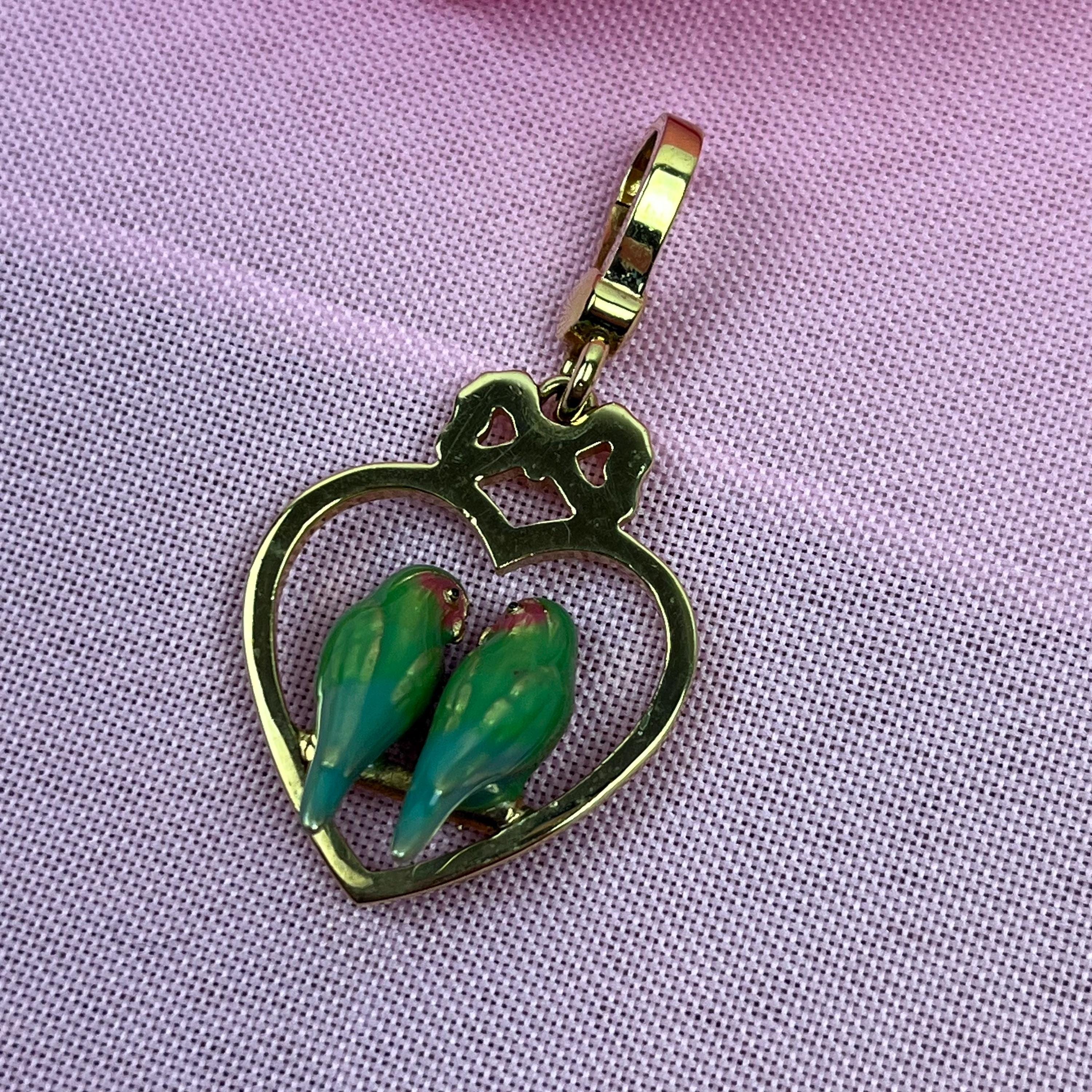 Juicy Couture Charm: Vintage Pink Love Birds Heart Clip-on - Etsy