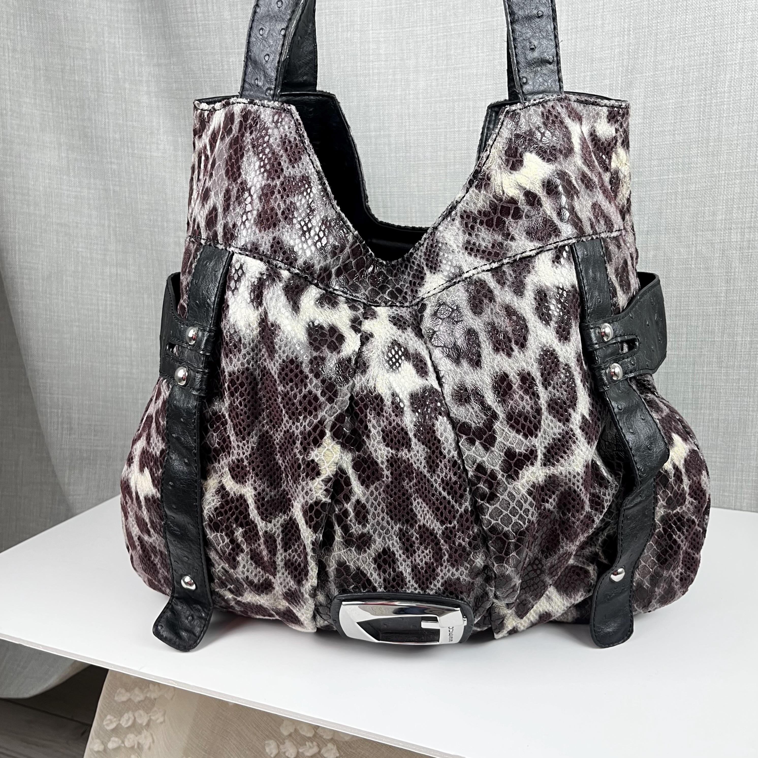 バッグ Guess Vintage Y2K Bag Black Leopard Guess Vintage Y2K, Black And Gray Leopard Print Crossbody Shoulder