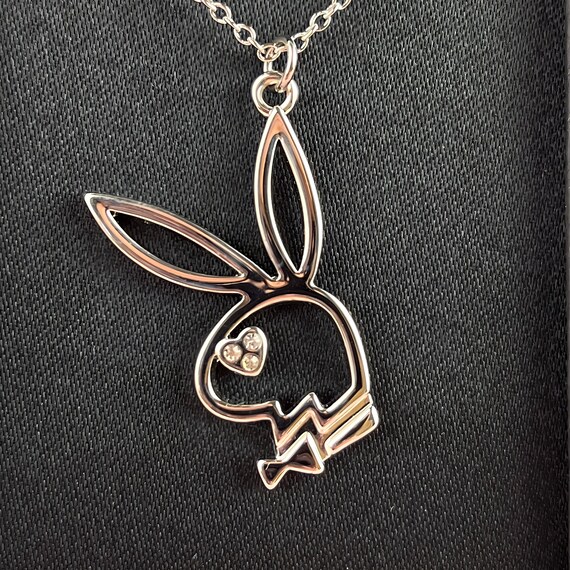 アクセサリー playboy pendant top 14k 14k Gold XL Playboy Bunny Pendant with Round Diamond and
