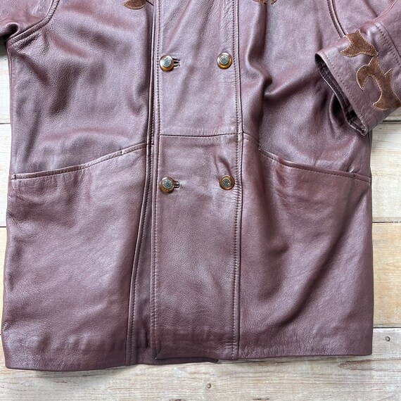 Vintage Brown Leather Coat / Brown Leather jacket… - image 7