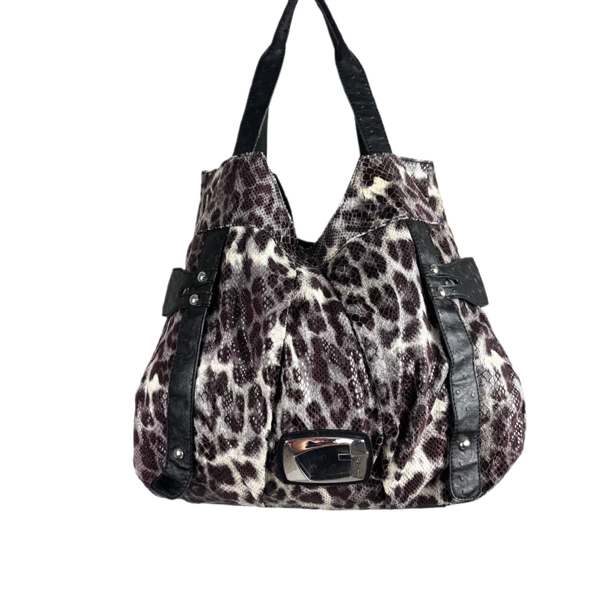 Vintage Y2K Guess Leopard Print Tote Bag: Purple & Black - Etsy