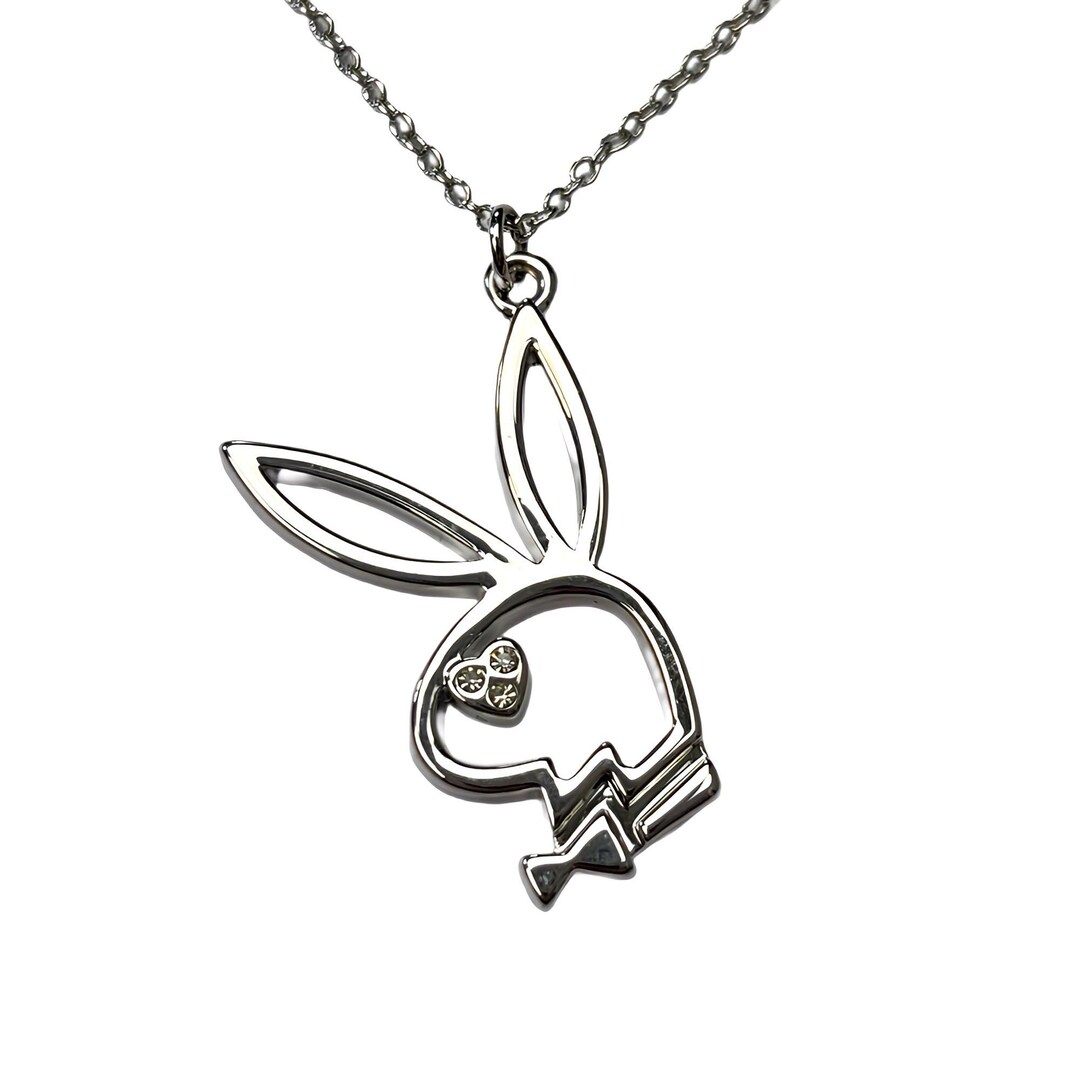 Silver, Playboy Bunny Necklace, Jewelry Gifts, Gemstones - Etsy