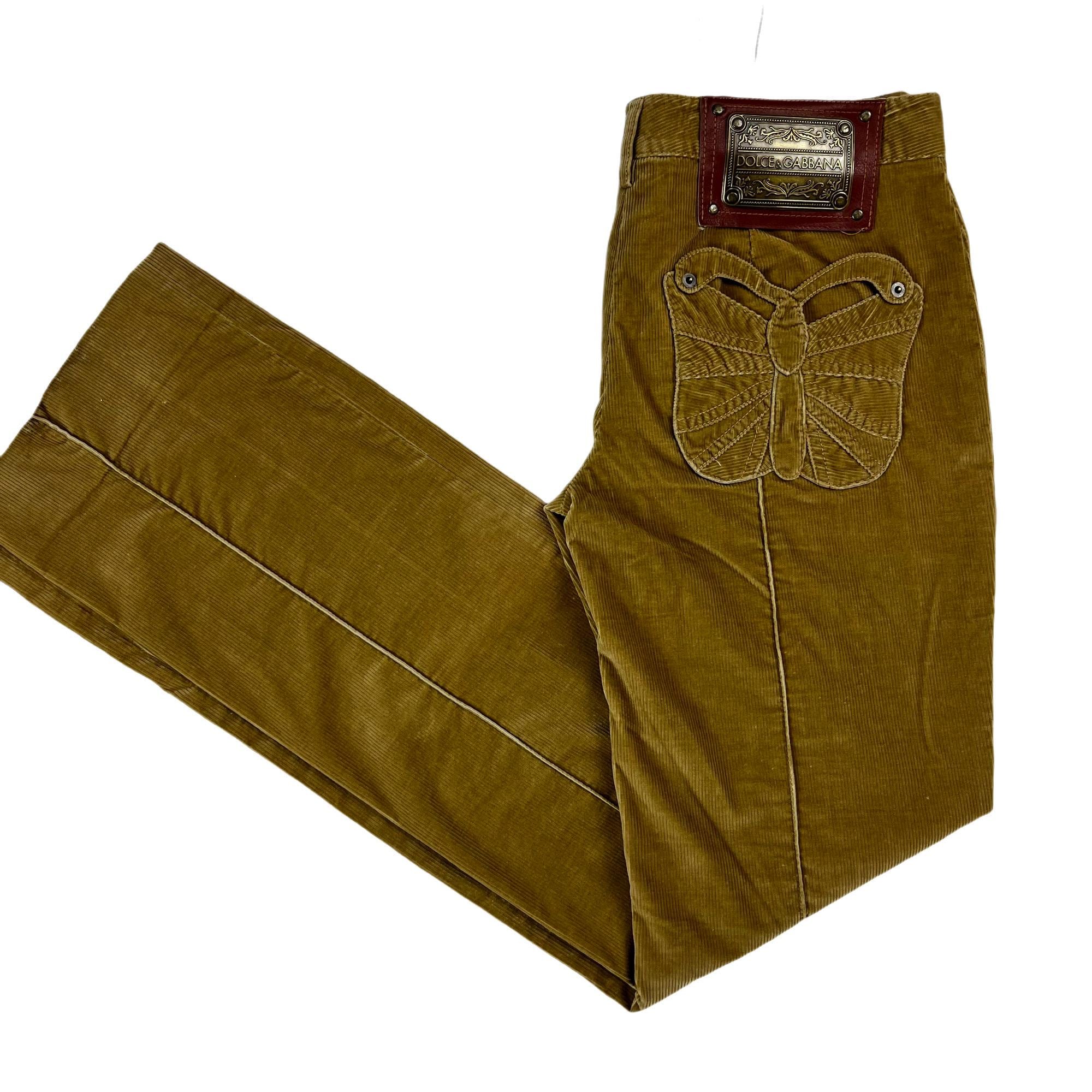 Vintage Dolce & Gabbana Corduroy Trousers: Butterfly Pocket, Made