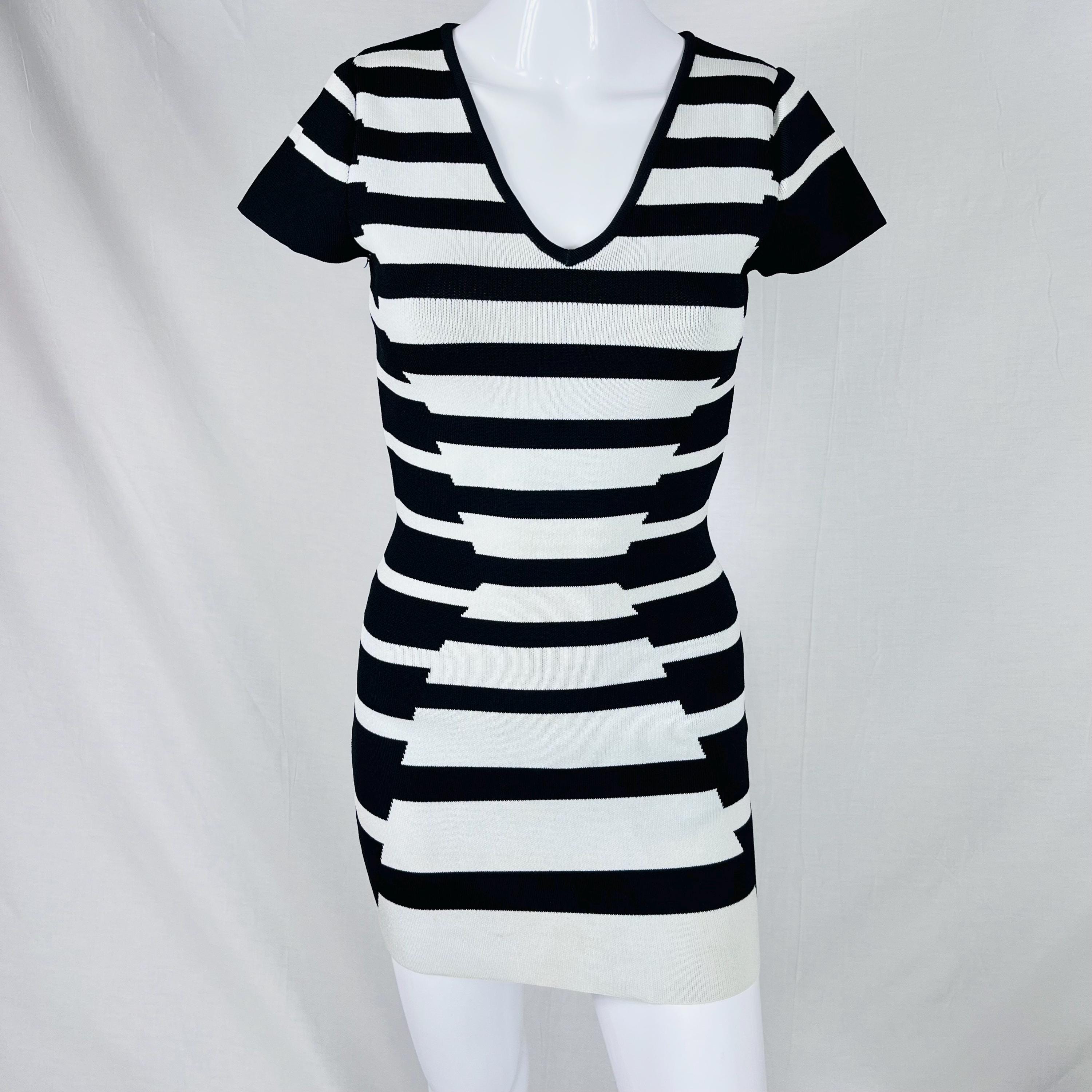 Ladies Bandage Mini Dress Striped Black and White by Herve Ledger 2000s  Vintage Dress - Etsy Canada