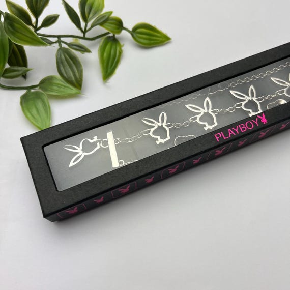 Playboy Silver infinity charm bracelet, rabbit ch… - image 7