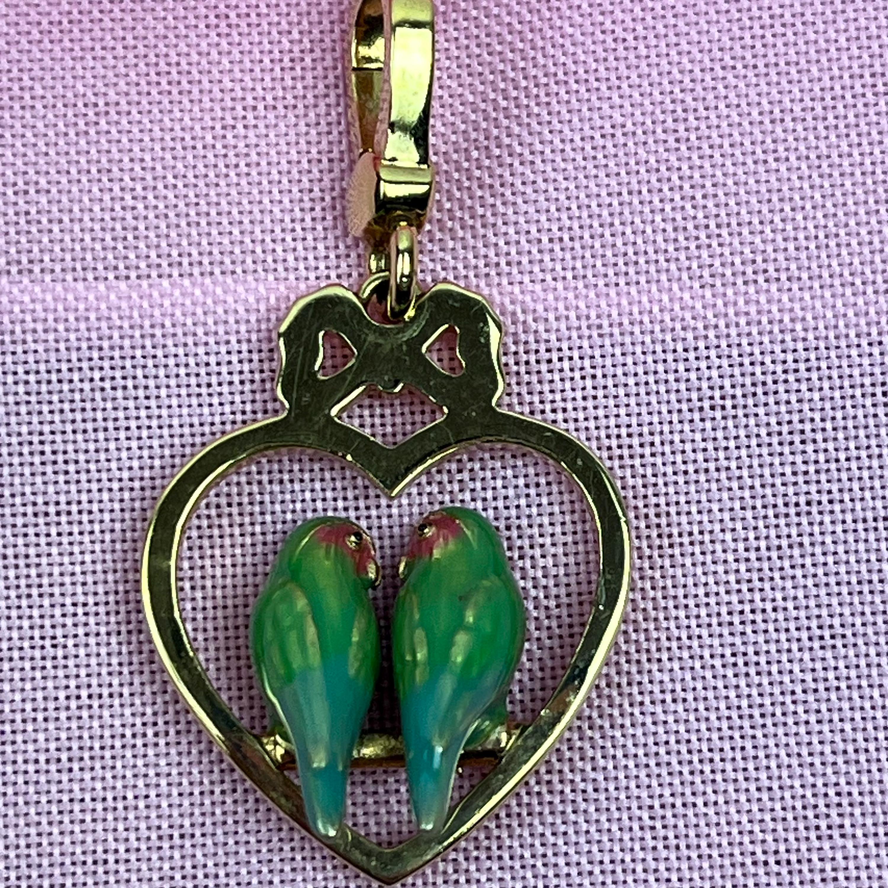 Juicy Couture Charm: Vintage Pink Love Birds Heart Clip-on - Etsy