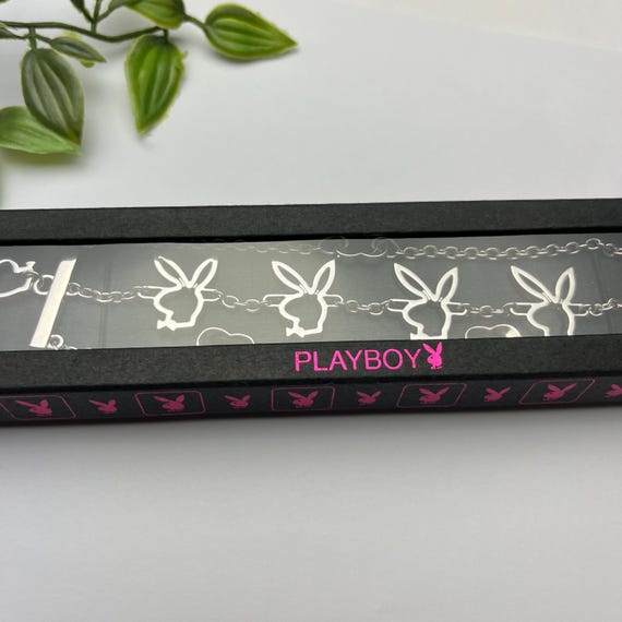 Playboy Silver infinity charm bracelet, rabbit ch… - image 13