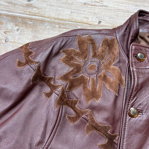 Vintage Brown Leather Coat / Brown Leather jacket… - image 3
