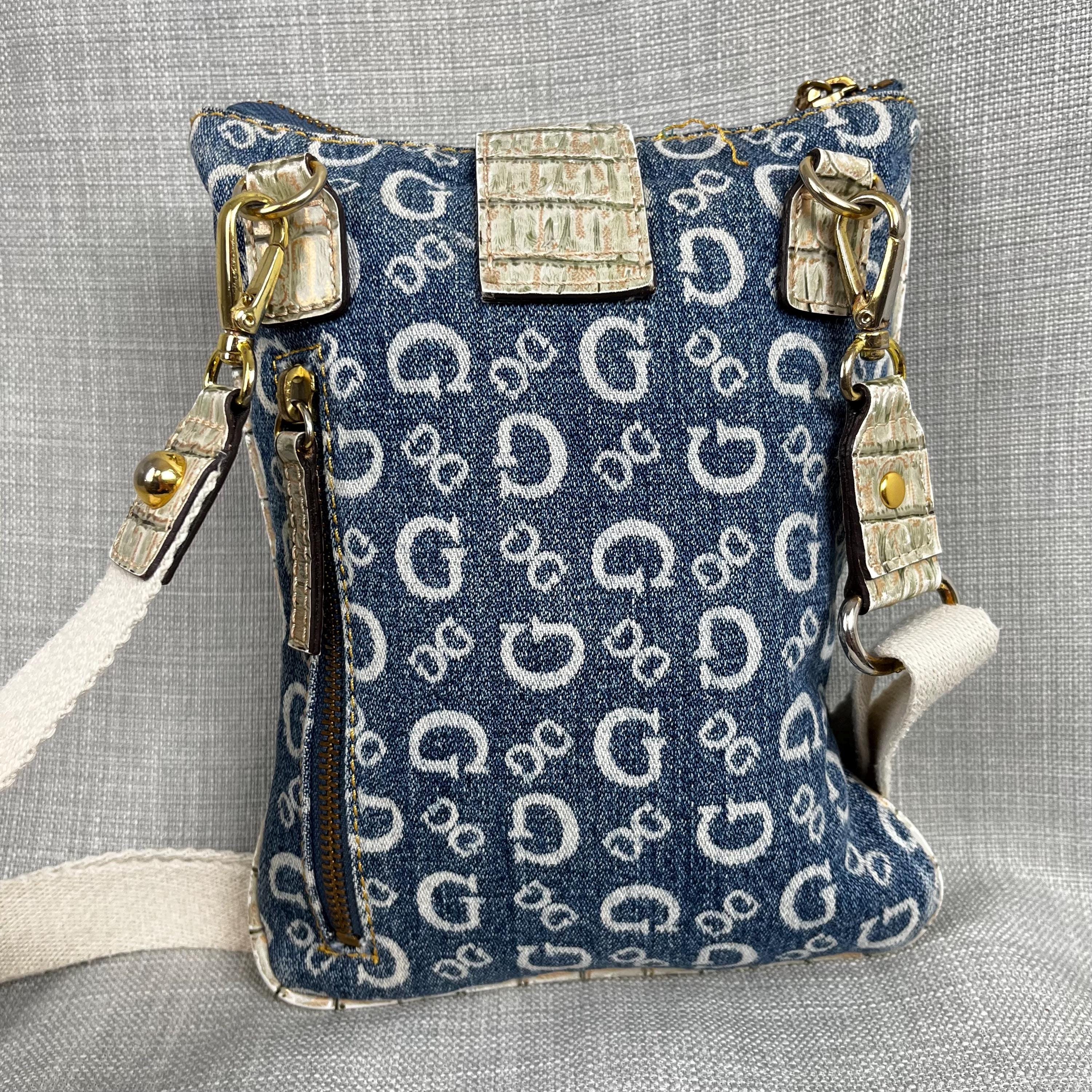 Vintage Guess Denim Shoulder Bag: Y2K Gold Studded Crossbody - Etsy