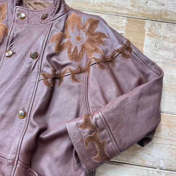 Vintage Brown Leather Coat / Brown Leather jacket… - image 5