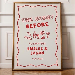 That&#39;s Amore Rehearsal Dinner  Welcome Sign Template, Italian Theme Night Before Sign | TA1 Red