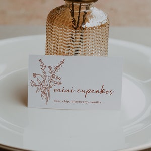 Terracotta Wedding Buffet Card Template Boho Wedding Buffet Cards Burnt Orange Wedding Buffet Cards Wedding Buffet Editable Template | Mia