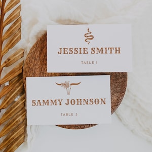Modern Western Name Card  Southwestern Wedding Place Card Boho Desert Wedding Place Cards Printable Ranch Rodeo | Moab