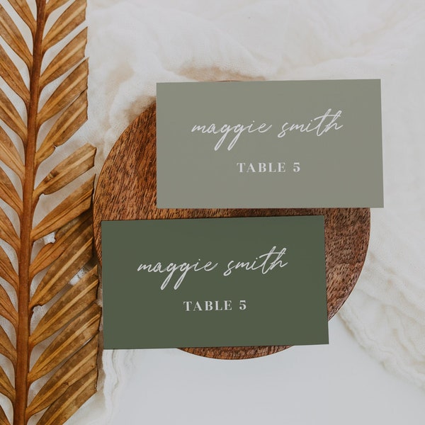 Sage Green Wedding Table Number Template Sage Botanical Wedding Place Cards Template Wedding Name Cards | Desierto in Sage