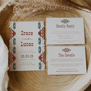Western Wedding Invitation Suite, Southwestern Ranch Wedding Invitation, Cowboy Wedding Invitation | Dallas