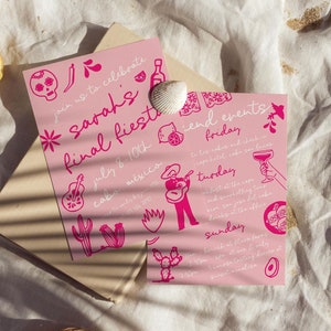 Mexico Bachelorette Weekend Invitation, Final Fiesta Bach Invite, Cabo Tulum Bach Weekend Itinerary | HD4