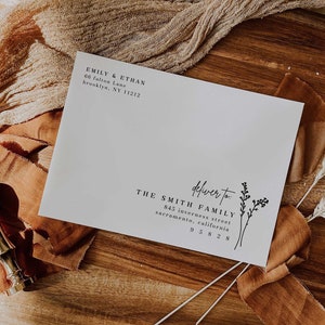 Wedding Envelope Template Modern Wedding Envelope Address Template Botanicals | Lia