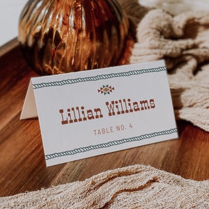 Western Place Card Template Cowboy Wedding Place Card Texas Wedding Place Cards Printable Southwestern Ranch Rodeo Place Cards | Dallas