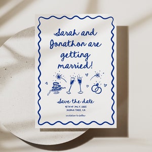 Hand Drawn Save The Date Invitation Template Scribble Wedding Save Our Date Invitation Hand Written Wedding Editable Template | HD1