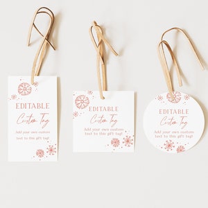 Snowflake On The Way Pink Baby Shower Gift Tags Baby It's Cold Outside Thank You Tags Girl Baby Shower Winter Wonderland | winter