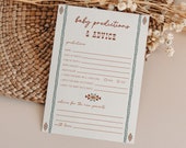 Cowboy Baby Predictions and Advice Wild West Baby Shower Games Western Gender Neutral Prediction Advice Cards Baby Prediction Cards | Dallas