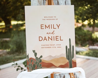Desert Wedding Welcome Sign Template Boho Wedding Welcome Sign Boho Printable Welcome Sign Wedding Sign | AVA