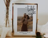 Photo Table Numbers Template Wedding Modern Table Number Cards Printable Table Number Signs | Georgia