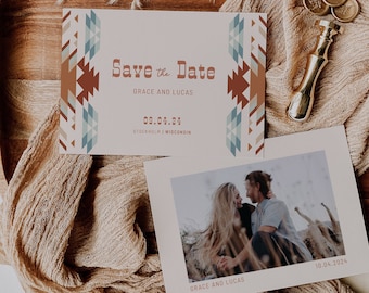 Western Save The Date Template Boho Southwestern Wedding Ranch Wedding South Texas Wedding Save The Date