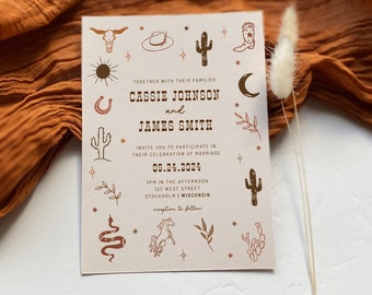 Western Wedding Invitation Template Southwestern Wedding Ranch Cowboy Wedding Editable Template Texas Wild West Instant Download | Cassie