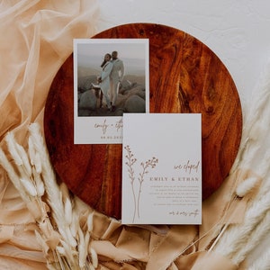 Boho We Eloped Card Elopement Announcement Card Elopement We Got Married Minimalist Elopement Announcement // DIGITAL DOWNLOAD | Lia