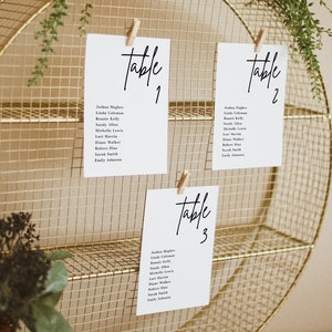 Minimalist Seating Chart Cards Modern Wedding Seating Chart Card Template Minimal Seating Chart Cards Wedding Templates | Lia