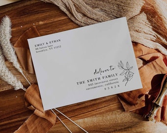 Wedding Envelope Template Modern Wedding Envelope Address Template Greenery | Tierra