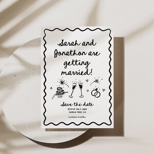 Hand Drawn Save The Date Invitation Template Scribble Wedding Save Our Date Invitation Hand Written Wedding Editable Template | HD1