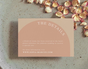 Arch Details Card Template Download Beige Arched Details Card Printable Template  | Sofia
