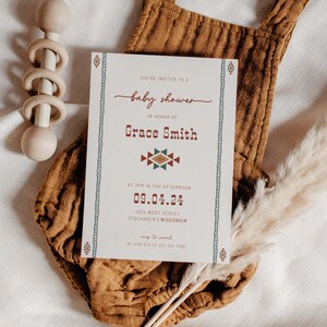 Western Baby Shower Invitation Instant Download Wild West Baby Shower Template Cowboy Gender Nuetral Editable Western Rodeo | Dallas