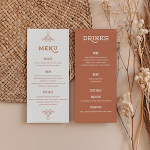 Modern Western Wedding Menu Southwestern Wedding Menu Template Wedding Menu Boho Desert Wedding Country Wedding | Dakota