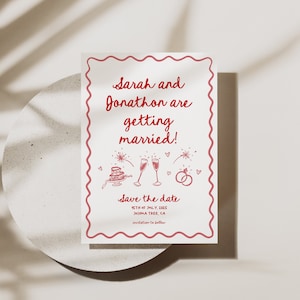 Hand Drawn Save The Date Invitation Template Scribble Wedding Save Our Date Invitation Hand Written Wedding Editable Template | HD1