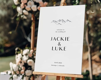 Mountain Wedding Welcome Sign Template Mountains Wedding Welcome Sign Minimalist Printable Welcome Sign Wedding Sign | Colorado