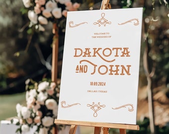 Modern Western Wedding Welcome Sign Template Boho Southwestern Wedding Sign Desert Wedding Signage | Dakota