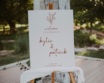 Terracotta Wedding Welcome Sign Template Burnt Orange Wedding Welcome Sign Printable Welcome Sign Wedding Sign | Mia | 2 Designs Included!