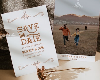 Western Save The Date Template Photo Save The Date Southwestern Wedding Ranch Wedding South Texas Wedding Save The Date | Dakota