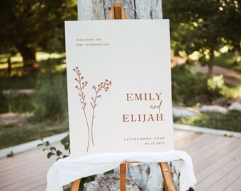 Beige Boho Wedding Welcome Sign Template Beige Wedding Welcome Sign Printable Welcome Sign Wedding Sign | Lia in Beige