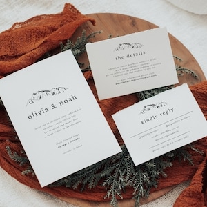 Mountain Wedding Invitation Suite Template Mountain Wedding Invitation Set Instant Download // Set of 3 DIGITAL DOWNLOAD