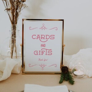 Cowgirl Baby Shower Cards and Gifts Sign Printable Pink Baby Shower Sign Gift Sign Cards + Gifts Girl | Dakota