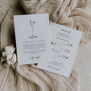 Minimalist Wedding Timeline Template Wedding Timeline Printable Event Timeline Wedding Itinerary Weekend Schedule | Lia