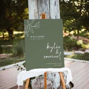 Olive Green Wedding Welcome Sign Template Sage Green Welcome Sign Printable Emerald Welcome Sign Wedding Sign | Tierra in Sage | 2 Designs!