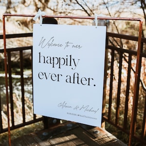 Happily Ever After Wedding Sign Template Download Wedding Welcome Sign Modern Minimalist | Alexia